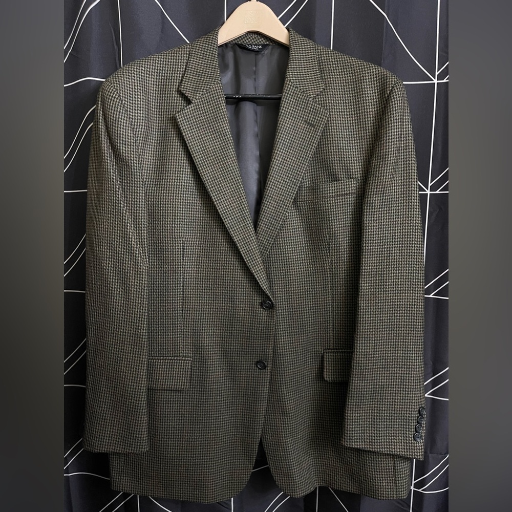 JoS. A. BANK Houndstooth 100% Wool Suit Jacket 46R